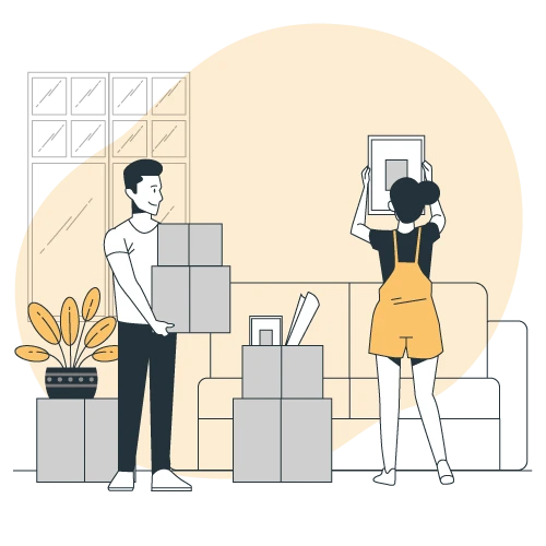 Cartons étiquetés pour un déménagement organisé